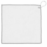 12x12 Recycled Golf Towel with Carabiner - White