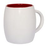 14 oz. Morning Show Barrel Mug - White-red