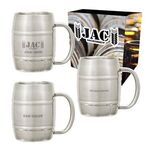 14 Oz. Moscow Mule Barrel Mug with Custom Box - Silver