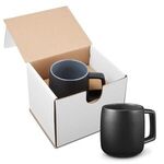 15 oz. Geo Square Handle Ceramic Mug in Individual Mailer - Black