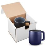 15 oz. Geo Square Handle Ceramic Mug in Individual Mailer - Blue-navy