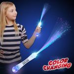 15" White Fiber Optic LED Light Up Glow Wand with Strobe -  