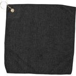 15" x 15" Hemmed Color Towel - Free FedEx Ground Shipping - Black