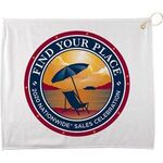 Buy Custom Full Color Polyester Blend White Towel 15" x 18" 