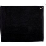 15" x 18" Hemmed Color Towel - Free FedEx Ground Shipping - Black
