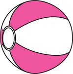 16" Beach Ball - White-pink