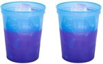 16 Oz Color Changing Smooth Plastic Stadium Cup - Blue to Purple