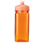 16 Oz PolySure Squared-Up Bottle - Translucent Orange