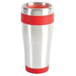 16 oz. Blue Monday Travel Tumbler - Red-silver