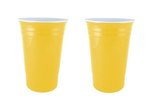 16 oz. Double Wall Insulated "Party" Cup - Two sided Imprint - Yellow