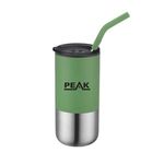 16 Oz. Double Wall Tumbler with Straw - Green
