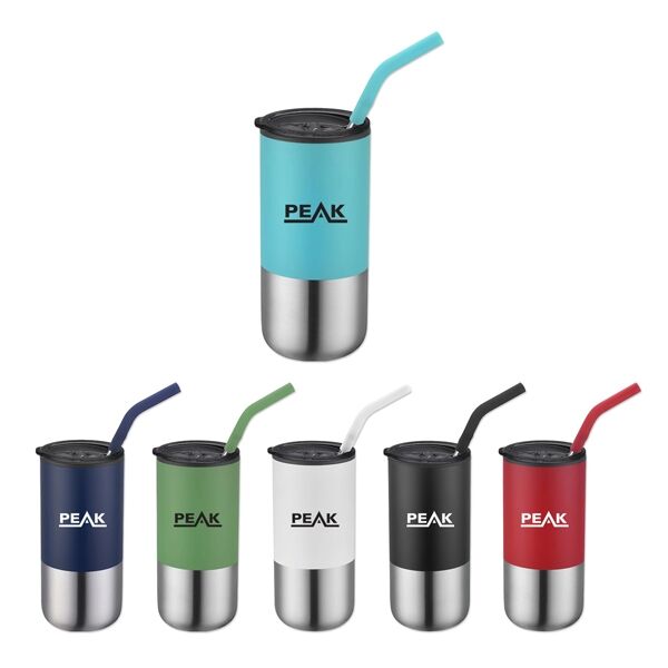 Main Product Image for 16 Oz Double Wall Tumbler With Straw