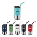 16 Oz. Double Wall Tumbler with Straw -  