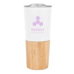 16 OZ. MARLOW STAINLESS STEEL TUMBLER WITH BAMBOO BASE