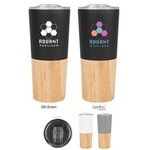 16 OZ. MARLOW STAINLESS STEEL TUMBLER WITH BAMBOO BASE