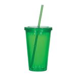 16 Oz. Newport Acrylic Tumbler With Straw - Translucent Green