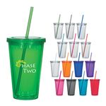 16 Oz. Newport Acrylic Tumbler With Straw -  