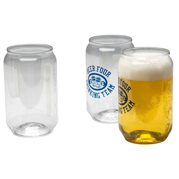 Main Product Image for Pint Glass Plastic Reserv Can Shaped 16 Oz