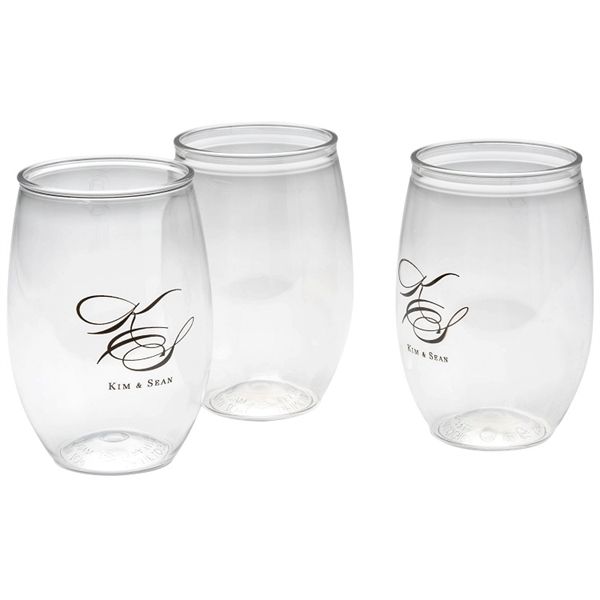 Main Product Image for Wine Glass Imprinted Plastic Stemless 16 Oz