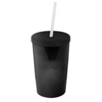 16 oz. Sentinel Acrylic Tumbler with Lid and Straw - Metallic Black