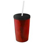16 oz. Sentinel Acrylic Tumbler with Lid and Straw - Metallic Red