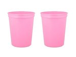16 oz. Smooth Wall Plastic Stadium Cup - Breast Cancer Pink