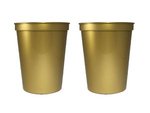 16 oz. Smooth Wall Plastic Stadium Cup - Gold