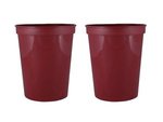 16 oz. Smooth Wall Plastic Stadium Cup - Maroon