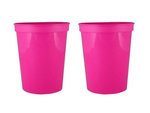 16 oz. Smooth Wall Plastic Stadium Cup - Neon Pink