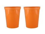 16 oz. Smooth Wall Plastic Stadium Cup - Orange