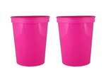16 oz. Smooth Walled Stadium Cup with Automated Silkscreen - Neon Pink