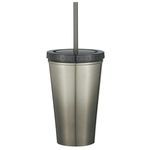 16 Oz. Stainless Steel Double Wall Chroma Tumbler With Straw -  