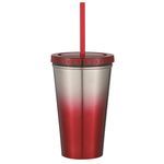 16 Oz. Stainless Steel Double Wall Chroma Tumbler With Straw -  