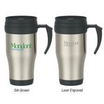 16 Oz. Stainless Steel Slide Action Travel Mug -  