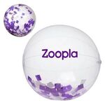 Buy 16" Purple and White Confetti Filled Clear Beach Ball
