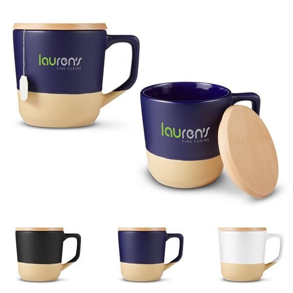 Main Product Image for Advertising 16.5 Oz Boston Ceramic Mug With Wood Lid
