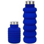 17 oz Collapsible Silicon Water Bottle - Blue
