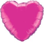 18" Heart 3-Color Spot Print Microfoil Balloons - Magenta Pink