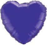 18" Heart 3-Color Spot Print Microfoil Balloons - Quartz Purple