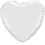 18" Heart 3-Color Spot Print Microfoil Balloons - White