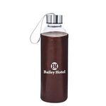 18 OZ. Aqua Pure Glass Bottle With Leatherette Sleeve -  