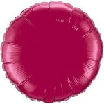 18" Round 2-Color Spot Print Microfoil Balloons - Burgundy