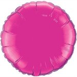 18" Round 2-Color Spot Print Microfoil Balloons - Magenta Pink