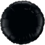 18" Round 2-Color Spot Print Microfoil Balloons - Onyx Black