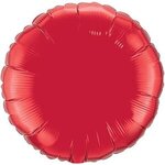 18" Round 2-Color Spot Print Microfoil Balloons - Ruby Red