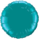 18" Round 2-Color Spot Print Microfoil Balloons - Teal Blue