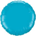 18" Round 2-Color Spot Print Microfoil Balloons - Turquoise