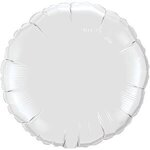 18" Round 2-Color Spot Print Microfoil Balloons - White