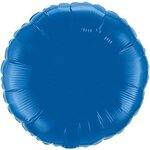18" Round 3-Color Spot Print Microfoil Balloons - Dark Blue