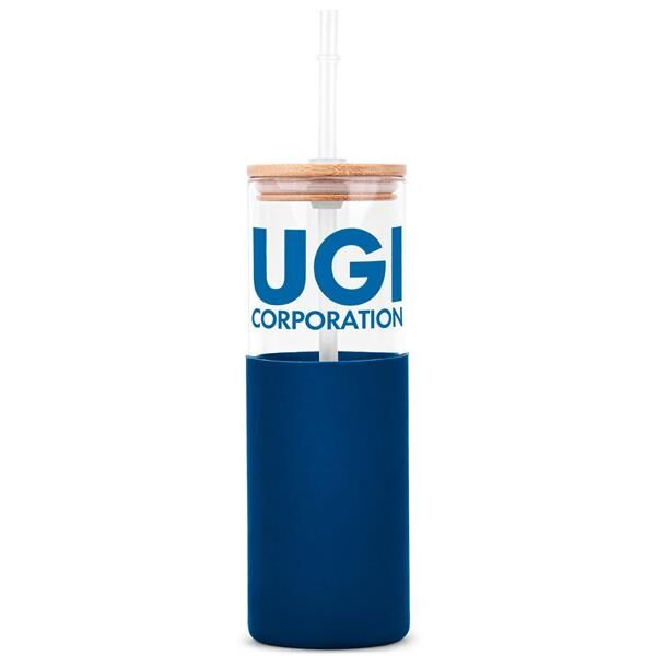 Main Product Image for 18oz. Glass Tumbler with Bamboo Lid, Straw & Silicone Sleeve